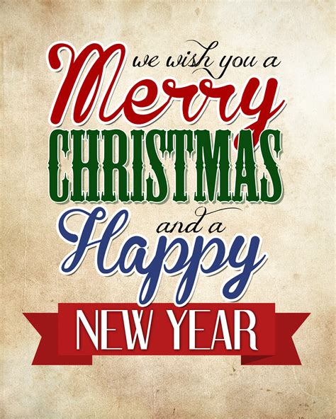 Merry Christmas And Happy New Year Printable